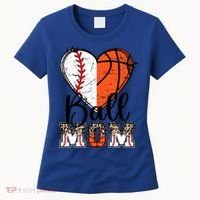 Ball Mom Heart Basketball Baseball Mom Gift Women's T-Shirt thumb 0