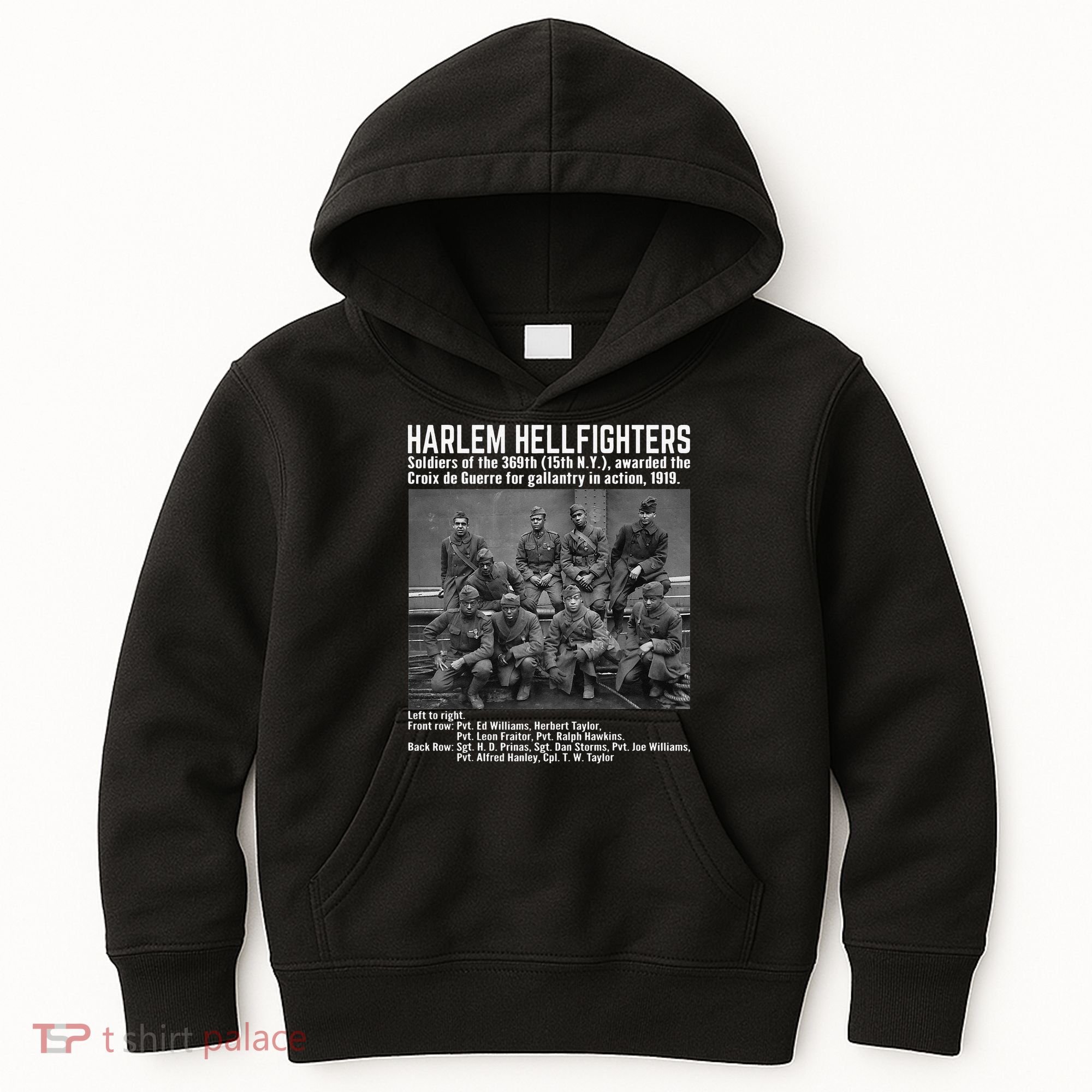 Black Military History USA Black History Harlem Hellfighters Kids Hoodie