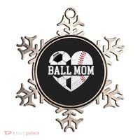 Ball Mom Heart Funny Baseball Soccer Mom Ornament thumb 0