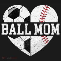 Ball Mom Heart Funny Baseball Soccer Mom Ornament thumb 1