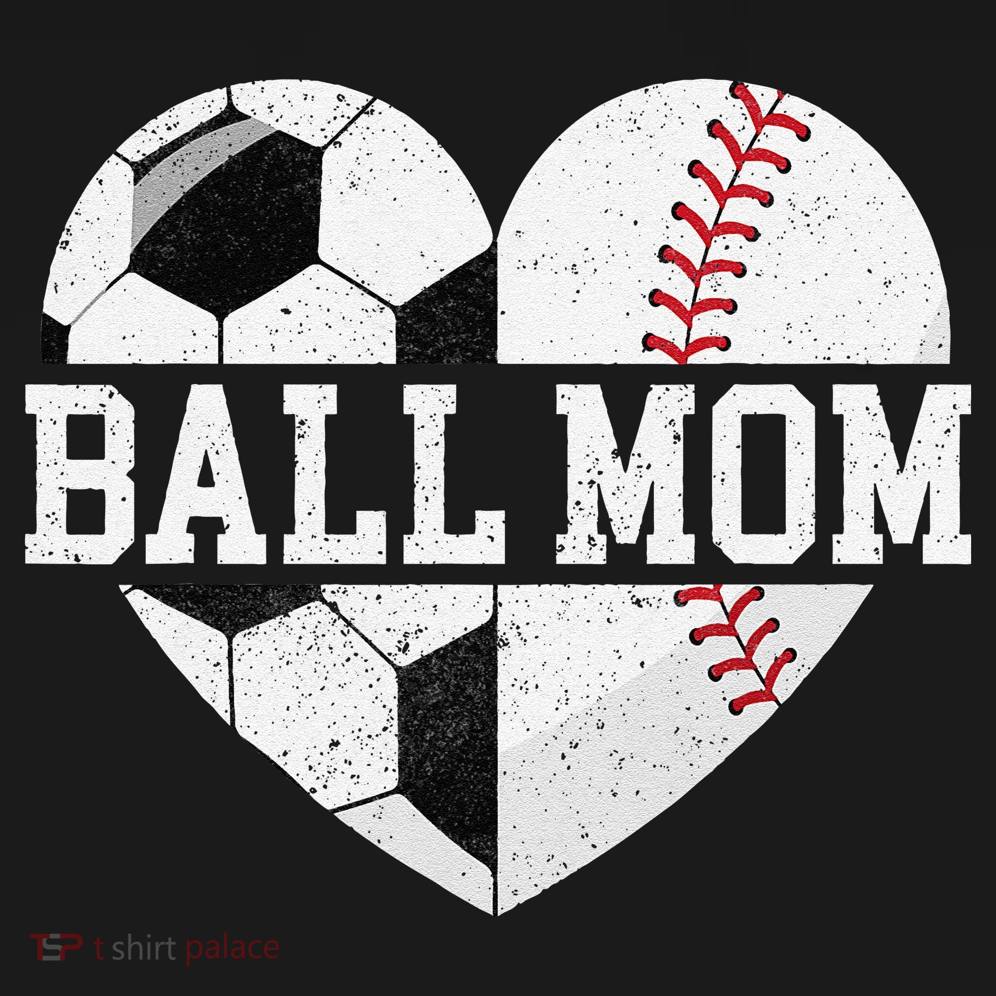Ball Mom Heart Funny Baseball Soccer Mom Ornament