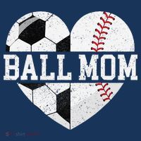 Ball Mom Heart Funny Baseball Soccer Mom Women's Hoodie thumb 2