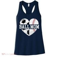 Ball Mom Heart Funny Baseball Soccer Mom Women's Tank Top thumb 0