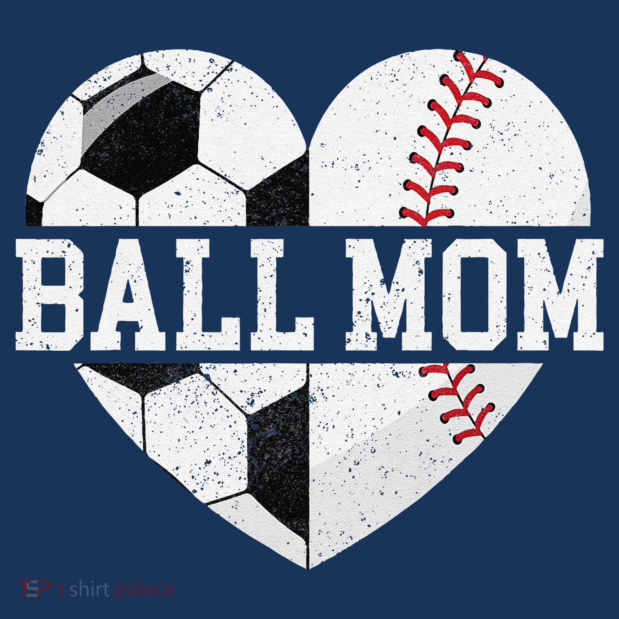 Ball Mom Heart Funny Baseball Soccer Mom Hat