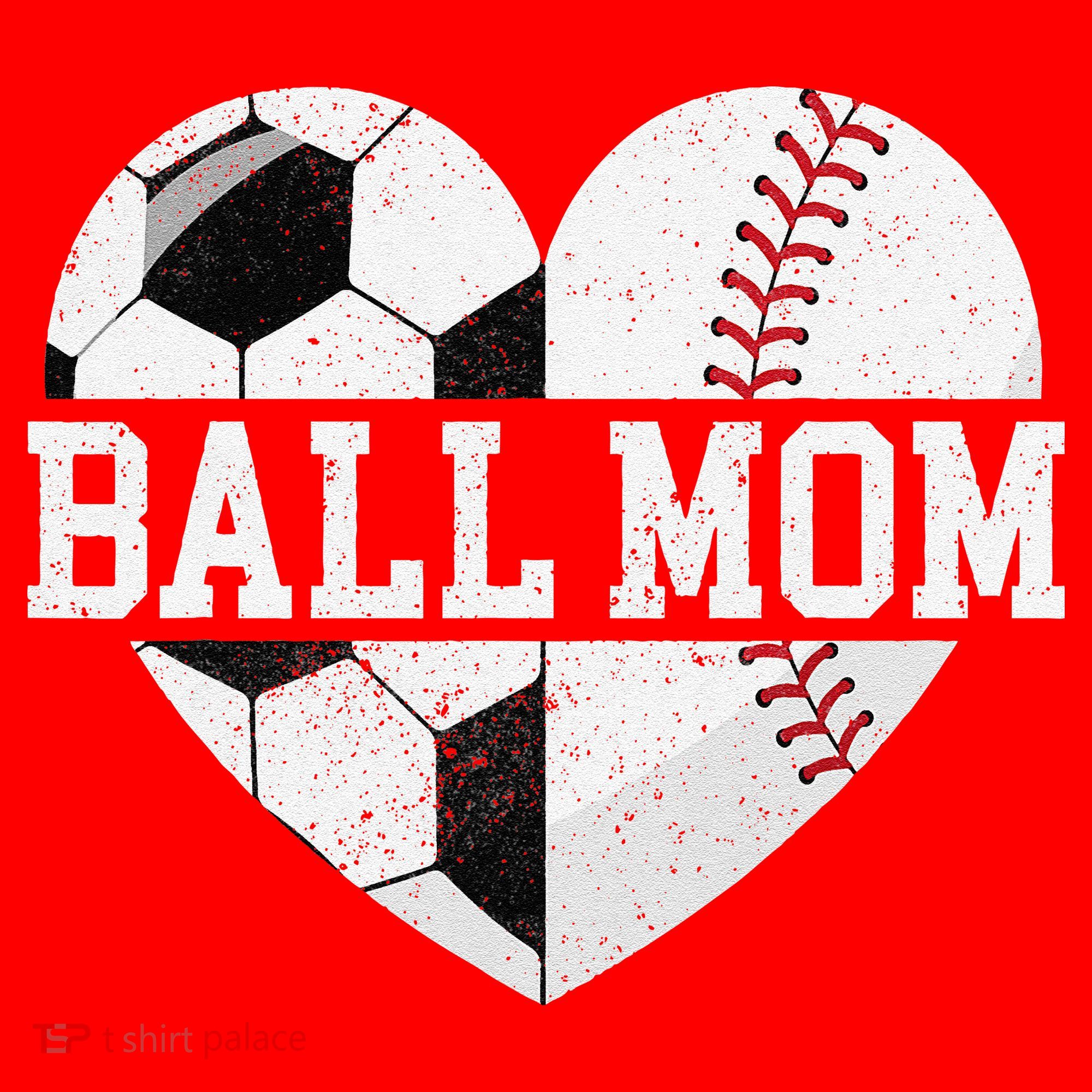 Ball Mom Heart Funny Baseball Soccer Mom Santa Hat