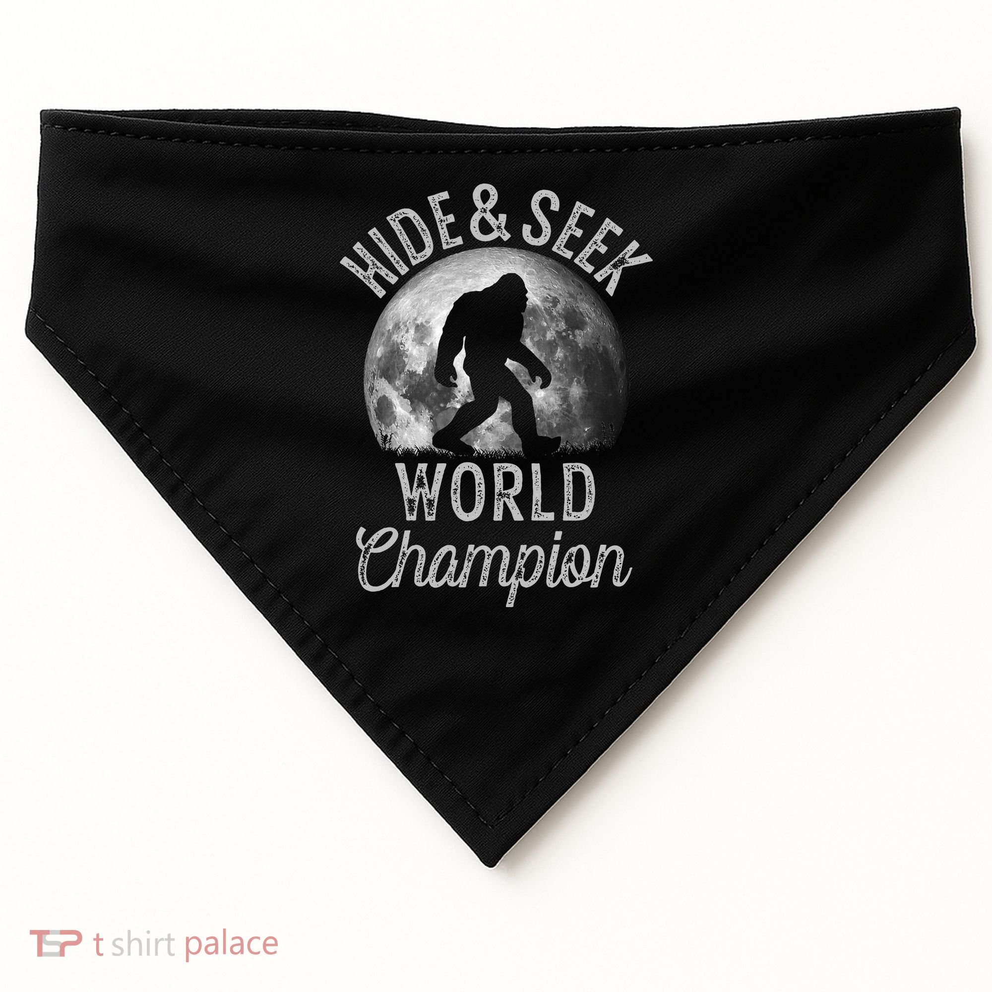 Bigfoot Moon Hide And Seek World Champion Sasquatch USA-Made Doggie Bandana