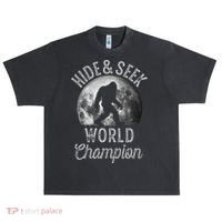 Bigfoot Moon Hide And Seek World Champion Sasquatch Urban Oversized Heavyweight T-Shirt thumb 0