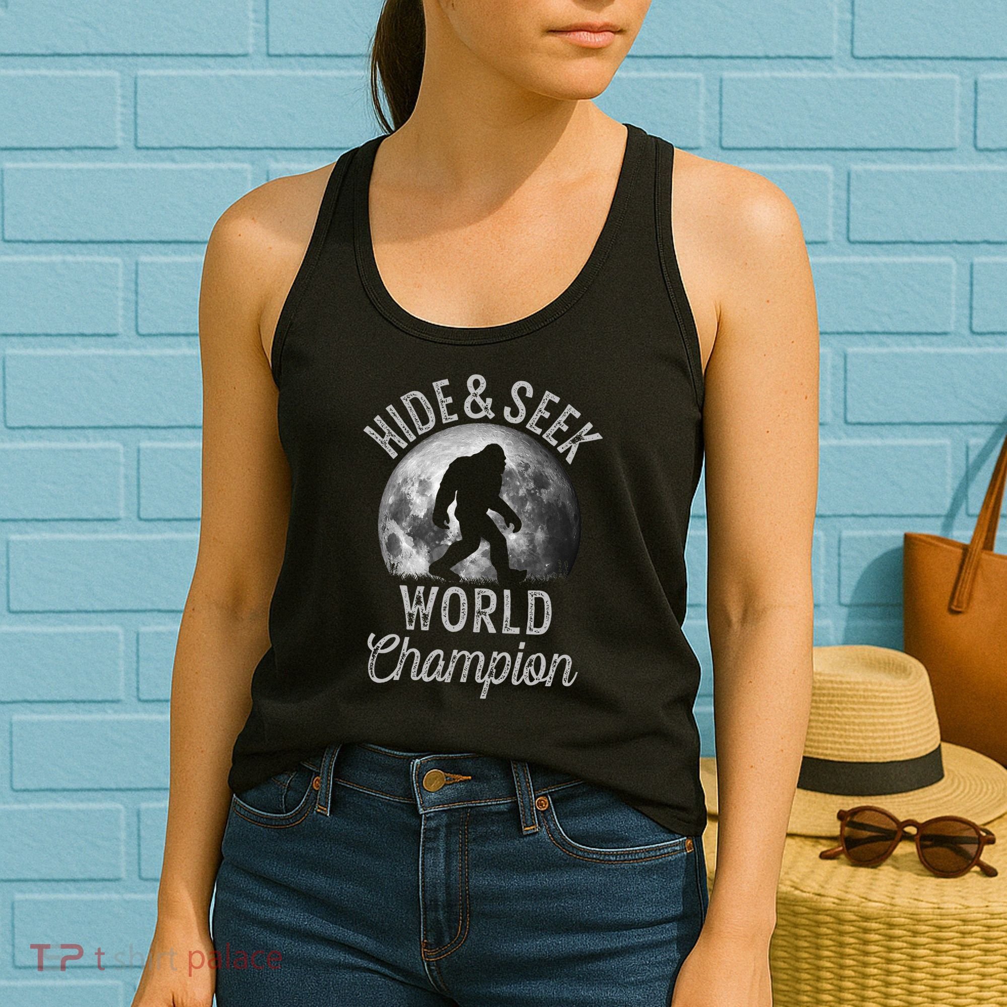 Bigfoot Moon Hide And Seek World Champion Sasquatch Women's Tank Top