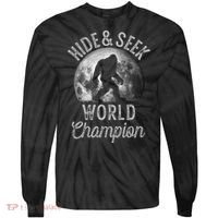 Bigfoot Moon Hide And Seek World Champion Sasquatch Tie-Dye Long Sleeve Shirt thumb 0