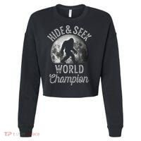 Bigfoot Moon Hide And Seek World Champion Sasquatch Cropped Pullover Crew thumb 0