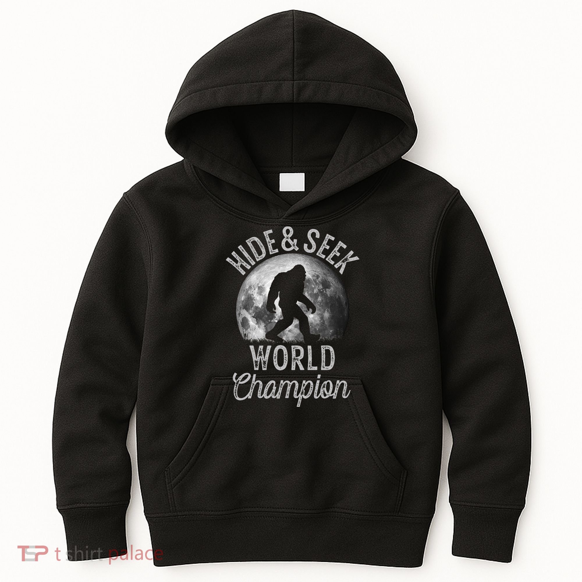 Bigfoot Moon Hide And Seek World Champion Sasquatch Kids Hoodie