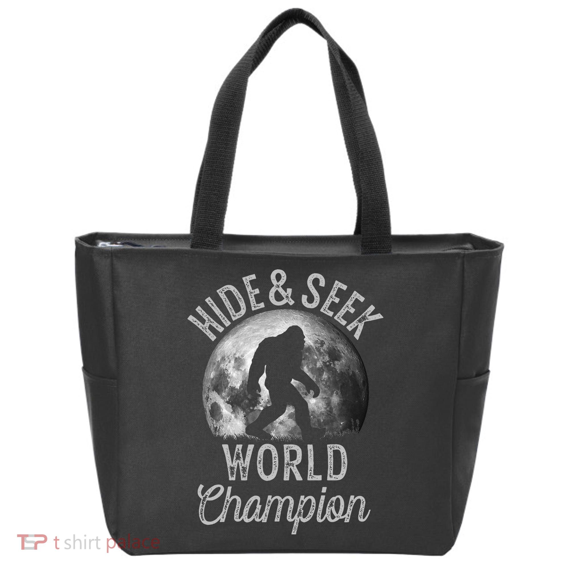 Bigfoot Moon Hide And Seek World Champion Sasquatch Tote Bag