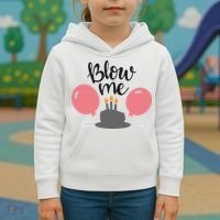 Blow Me Hilarious Trendy Birthday Kids Hoodie thumb 3