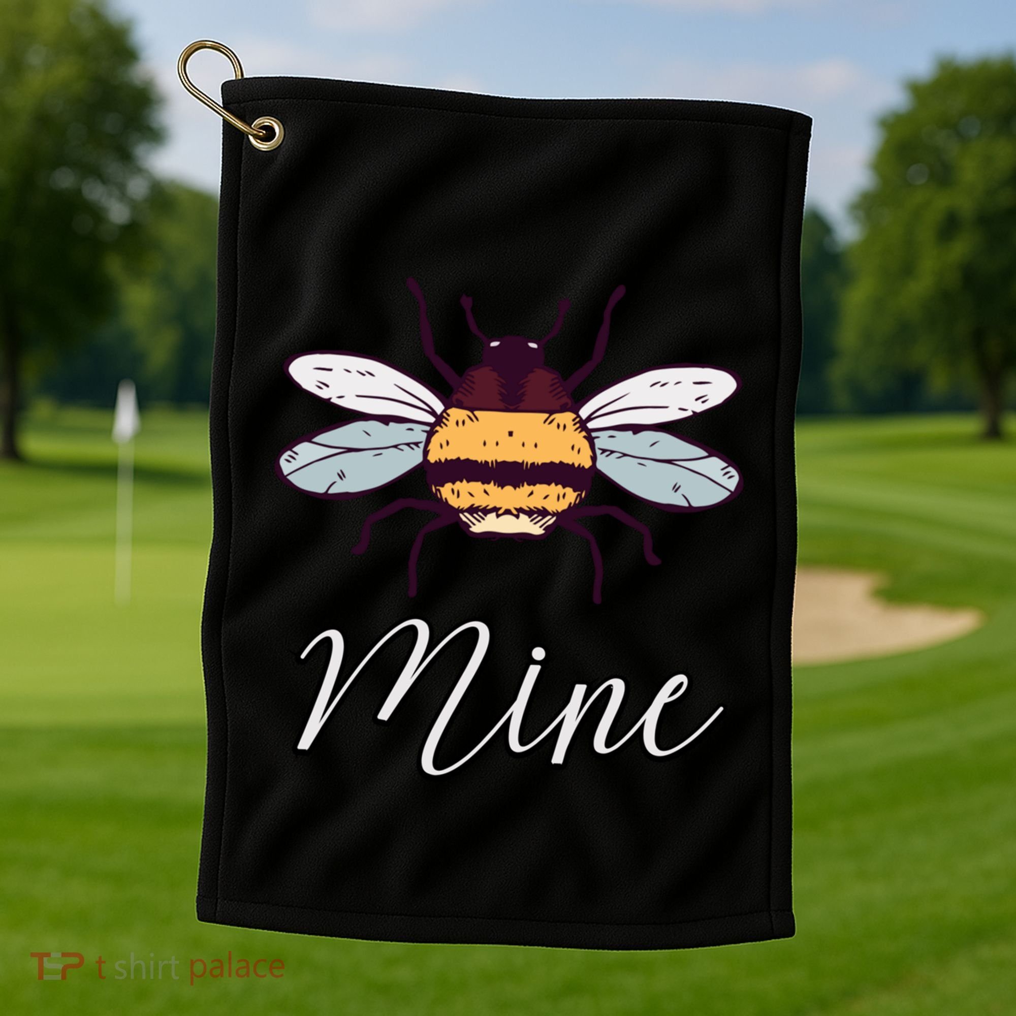 Bee Mine Honeybee Bumblebee Cute Retro Valentine's Day Gift Golf Towel