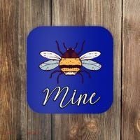 Bee Mine Honeybee Bumblebee Cute Retro Valentine's Day Gift Coaster thumb 0
