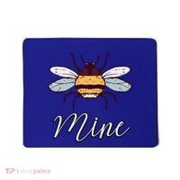 Bee Mine Honeybee Bumblebee Cute Retro Valentine's Day Gift Mousepad thumb 0
