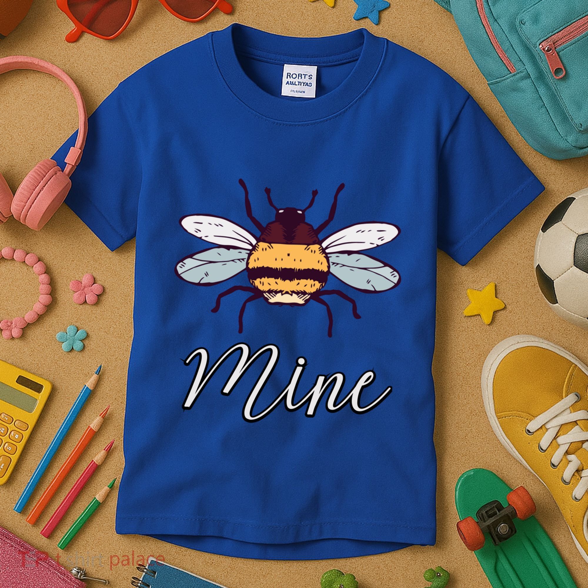 Bee Mine Honeybee Bumblebee Cute Retro Valentine's Day Gift Kids T-Shirt