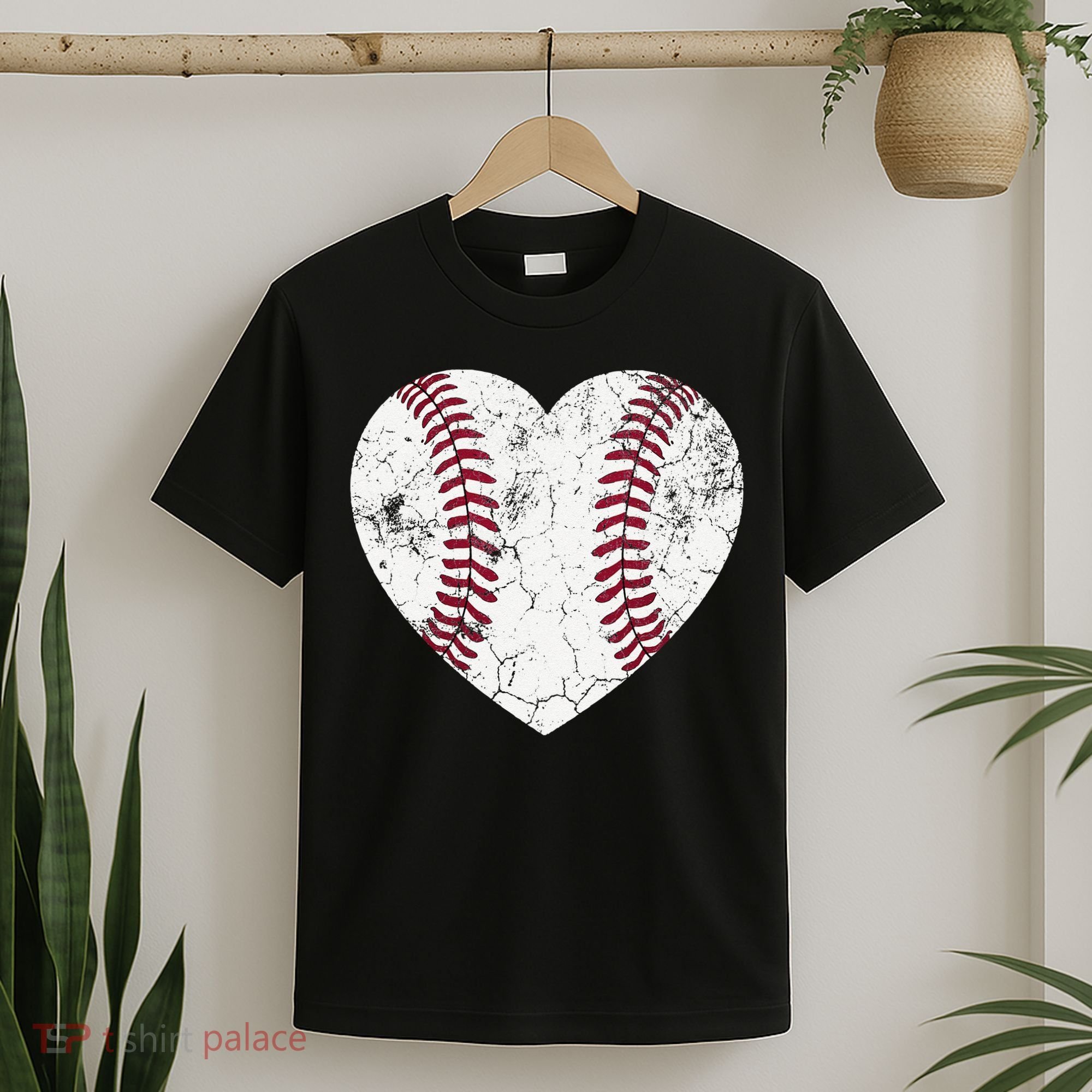 Ball Mom Heart Baseball Softball Mama Mothers Day T-Shirt