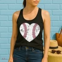 Ball Mom Heart Baseball Softball Mama Mothers Day Women's Tank Top thumb 2