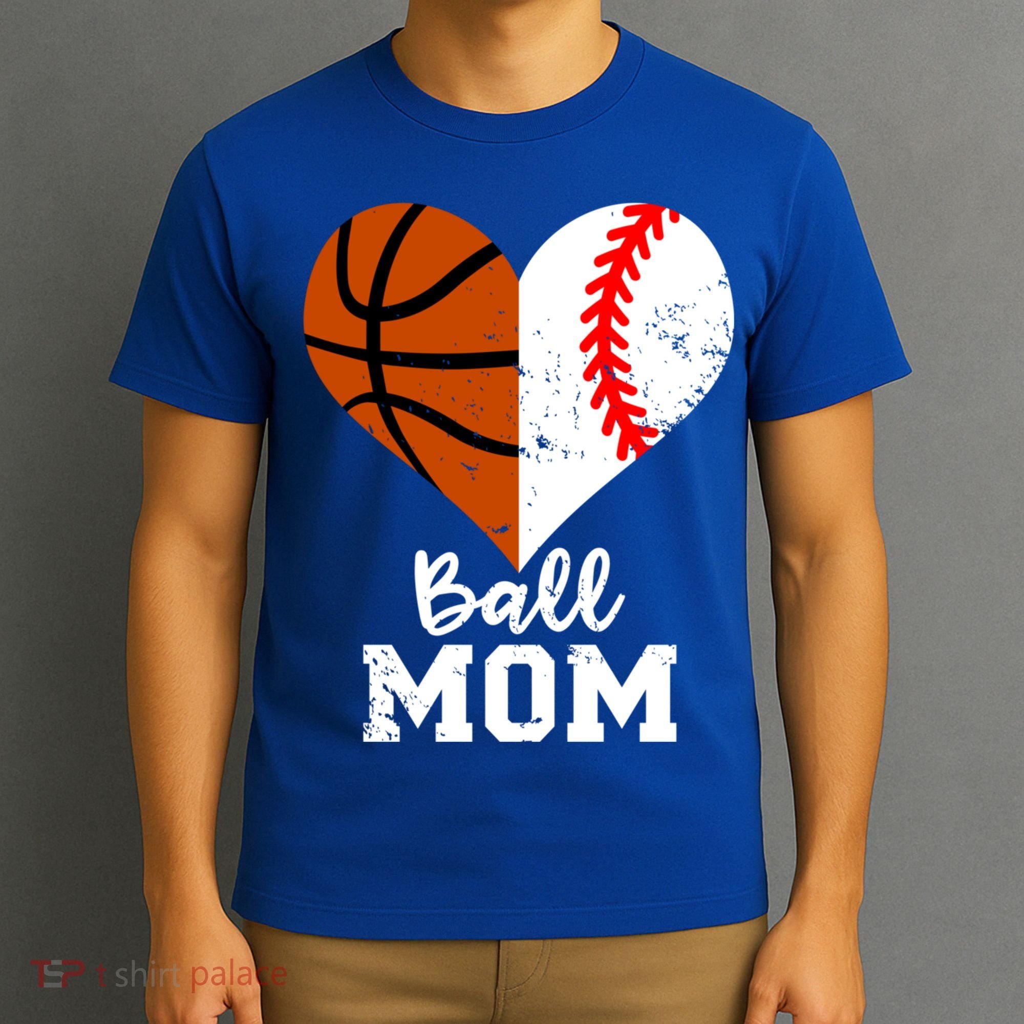 Ball Mom Heart Funny Baseball Basketball Mom Meaningful Gift T-Shirt