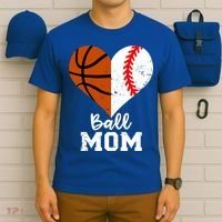 Ball Mom Heart Funny Baseball Basketball Mom Meaningful Gift T-Shirt thumb 6