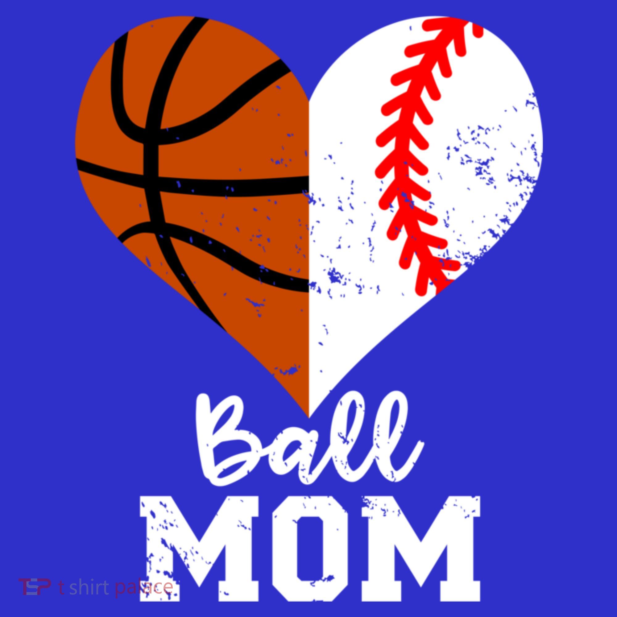 Ball Mom Heart Funny Baseball Basketball Mom Meaningful Gift Women's Tank Top