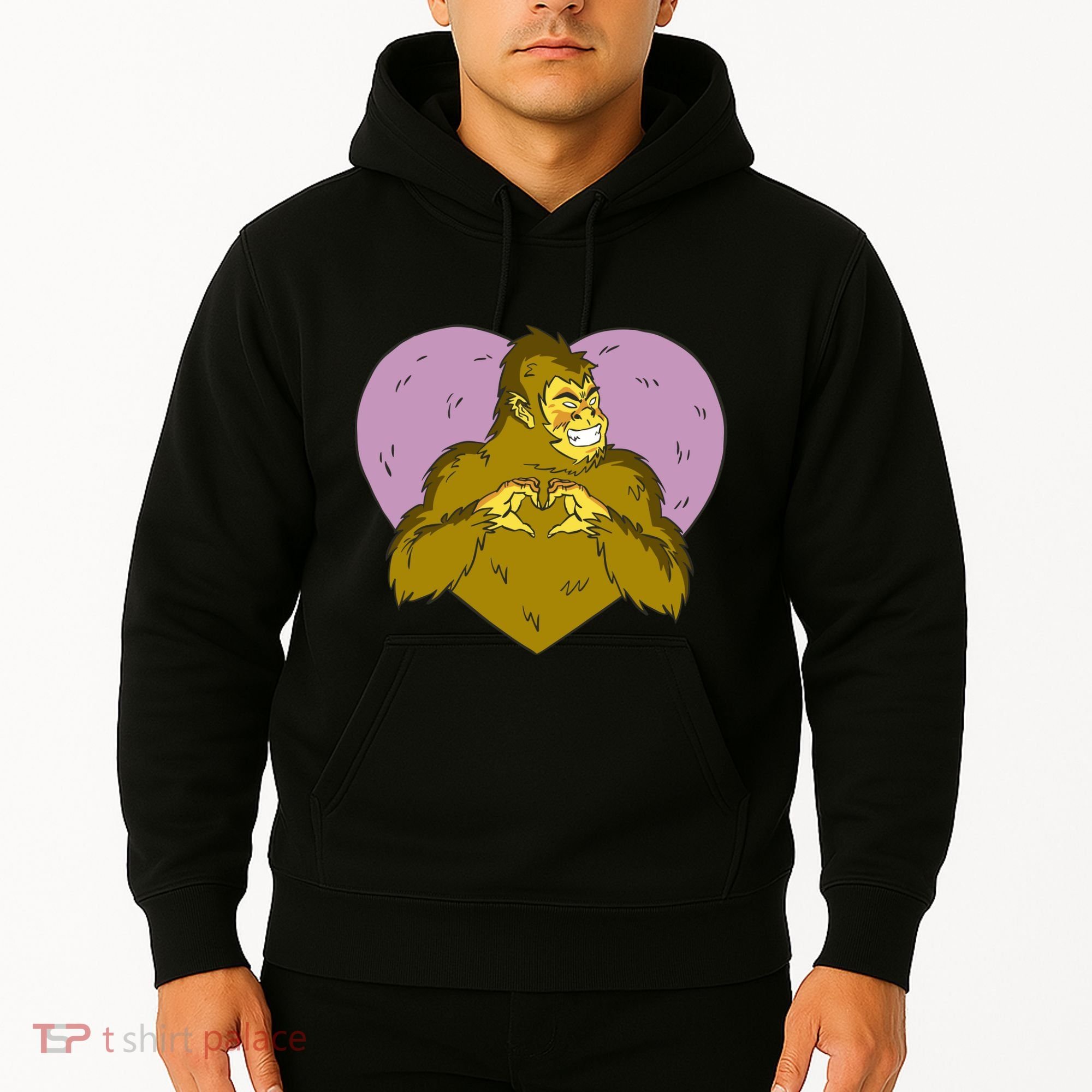 Bigfoot Monster Heart Cute Gift Hoodie