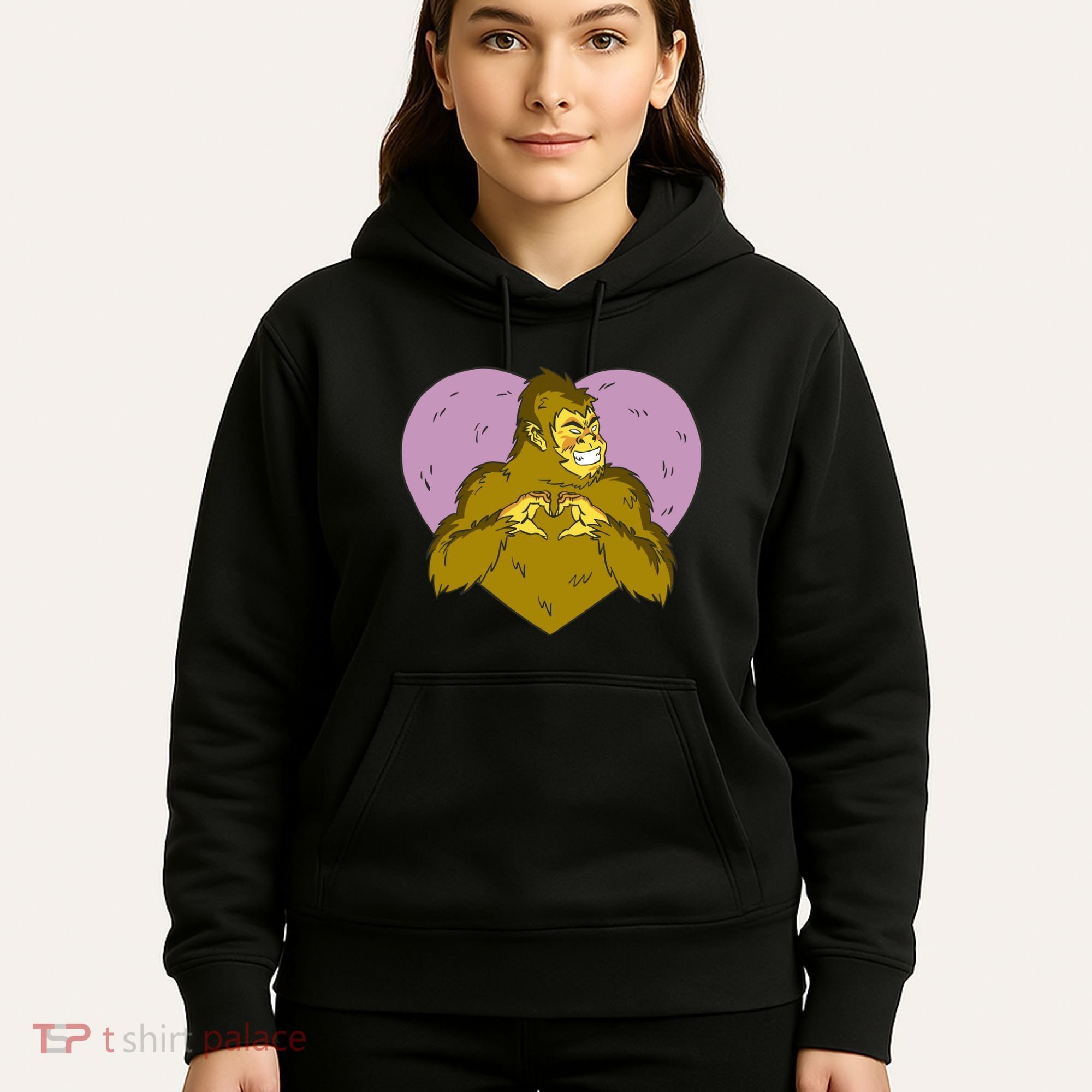 Bigfoot Monster Heart Cute Gift Hoodie