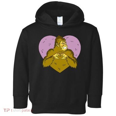 Bigfoot Monster Heart Cute Gift Toddler Hoodie