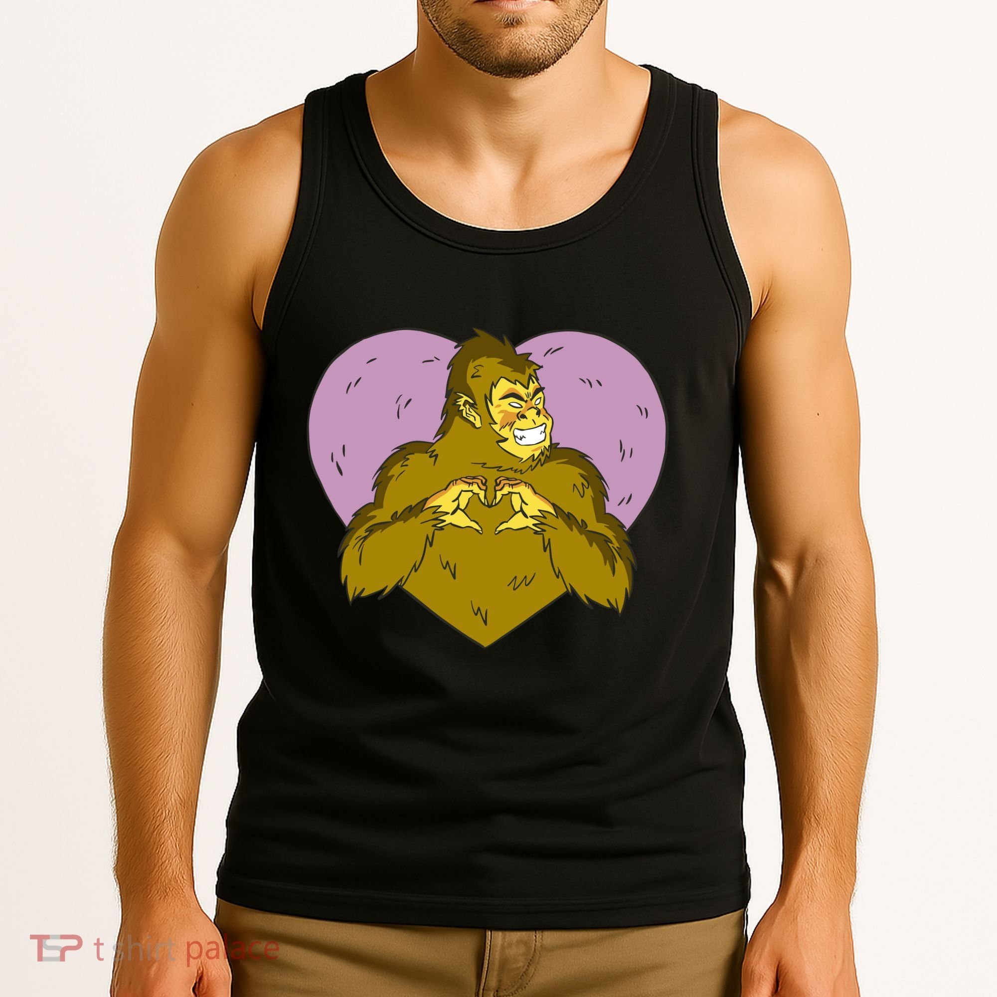 Bigfoot Monster Heart Cute Gift Tank Top