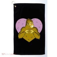 Bigfoot Monster Heart Cute Gift Golf Towel thumb 0