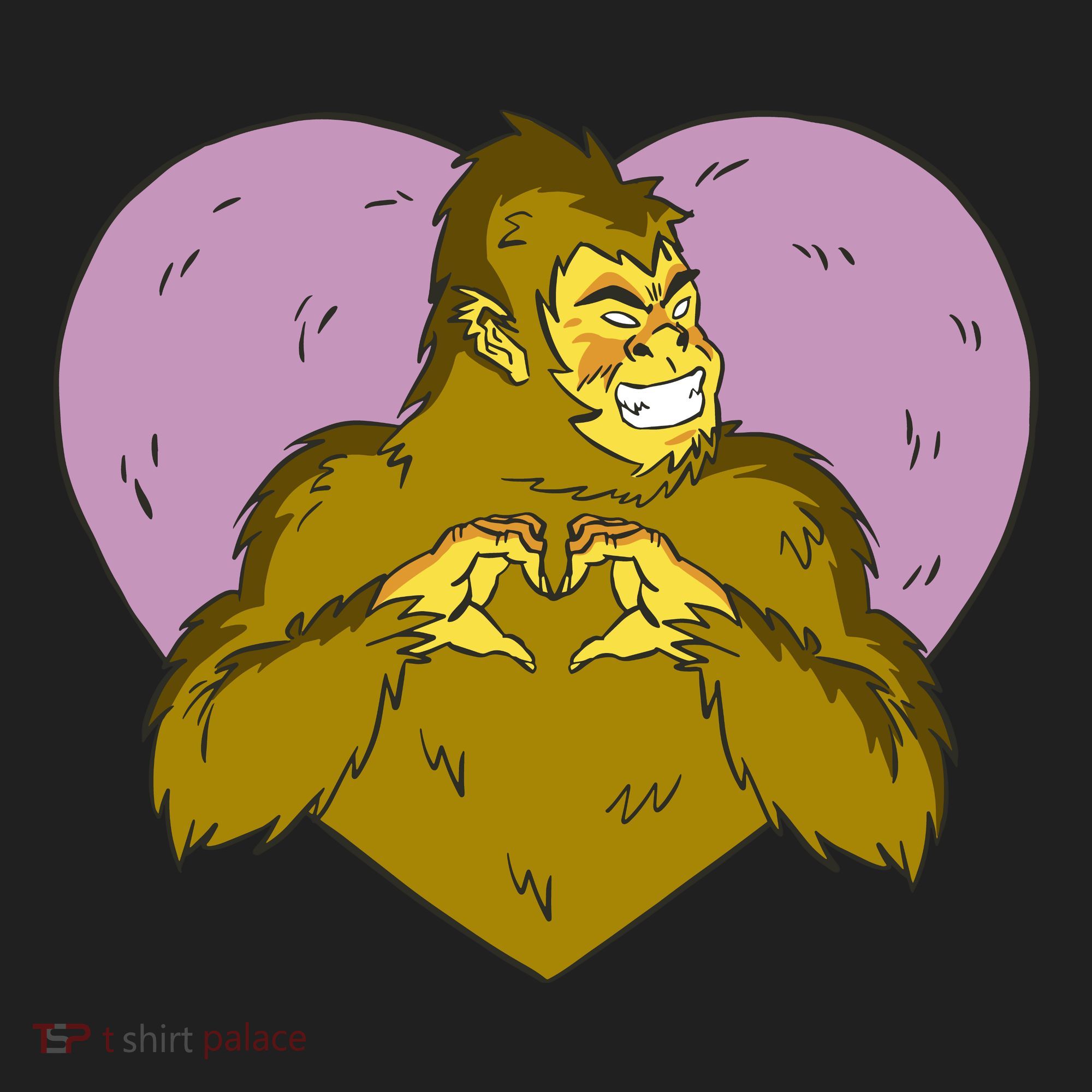 Bigfoot Monster Heart Cute Gift Golf Towel