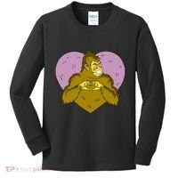Bigfoot Monster Heart Cute Gift Kids Long Sleeve Shirt thumb 0