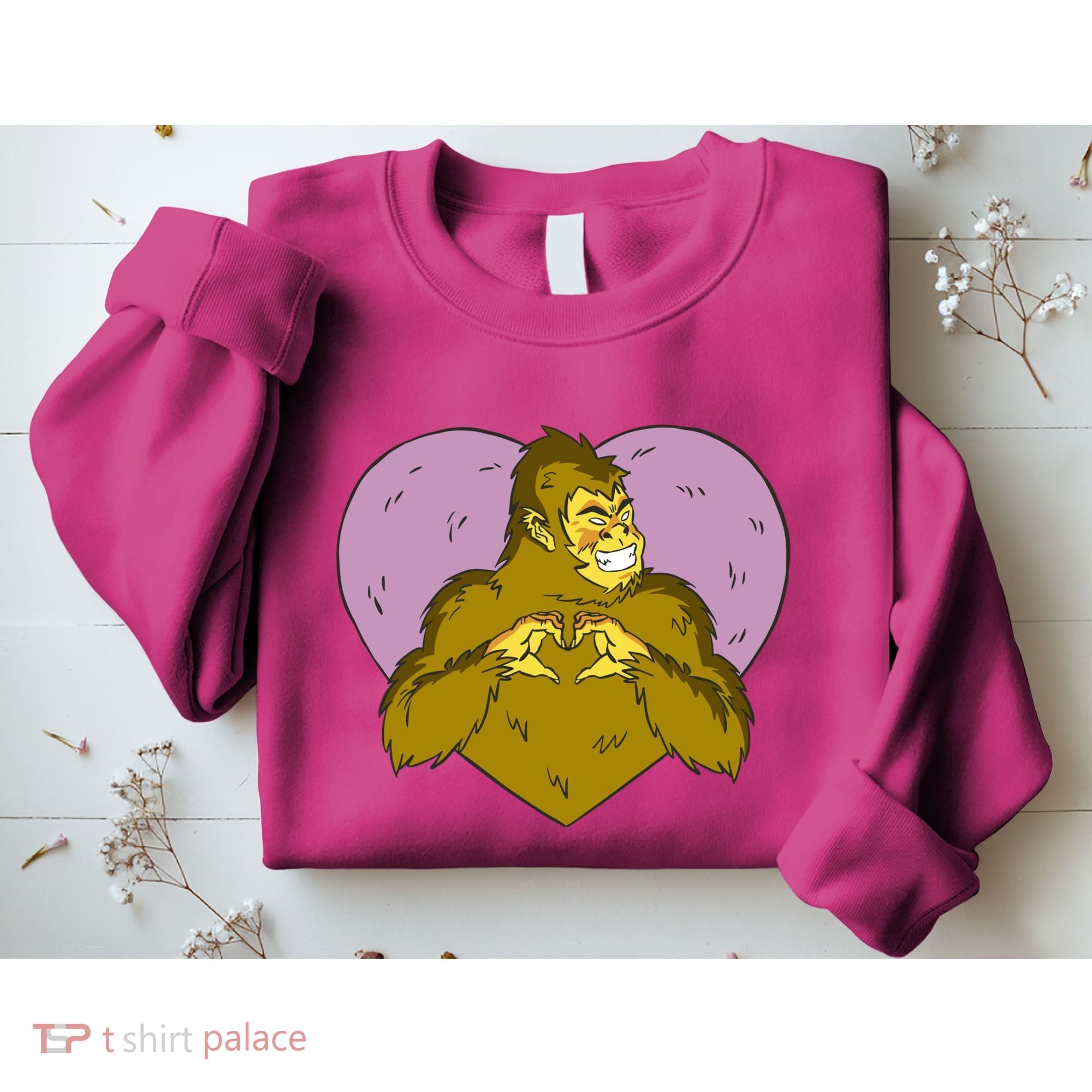 Bigfoot Monster Heart Cute Gift Sweatshirt