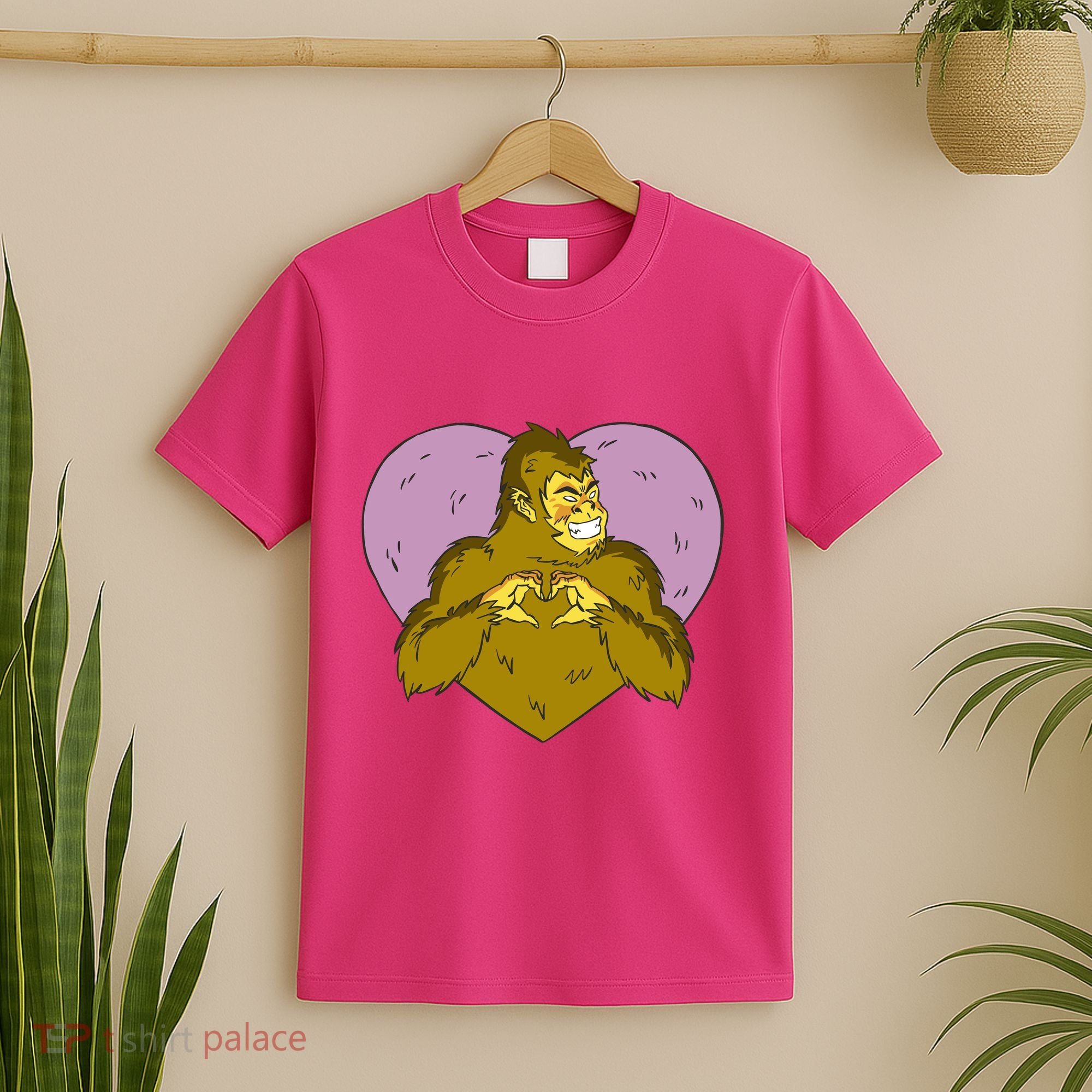 Bigfoot Monster Heart Cute Gift T-Shirt