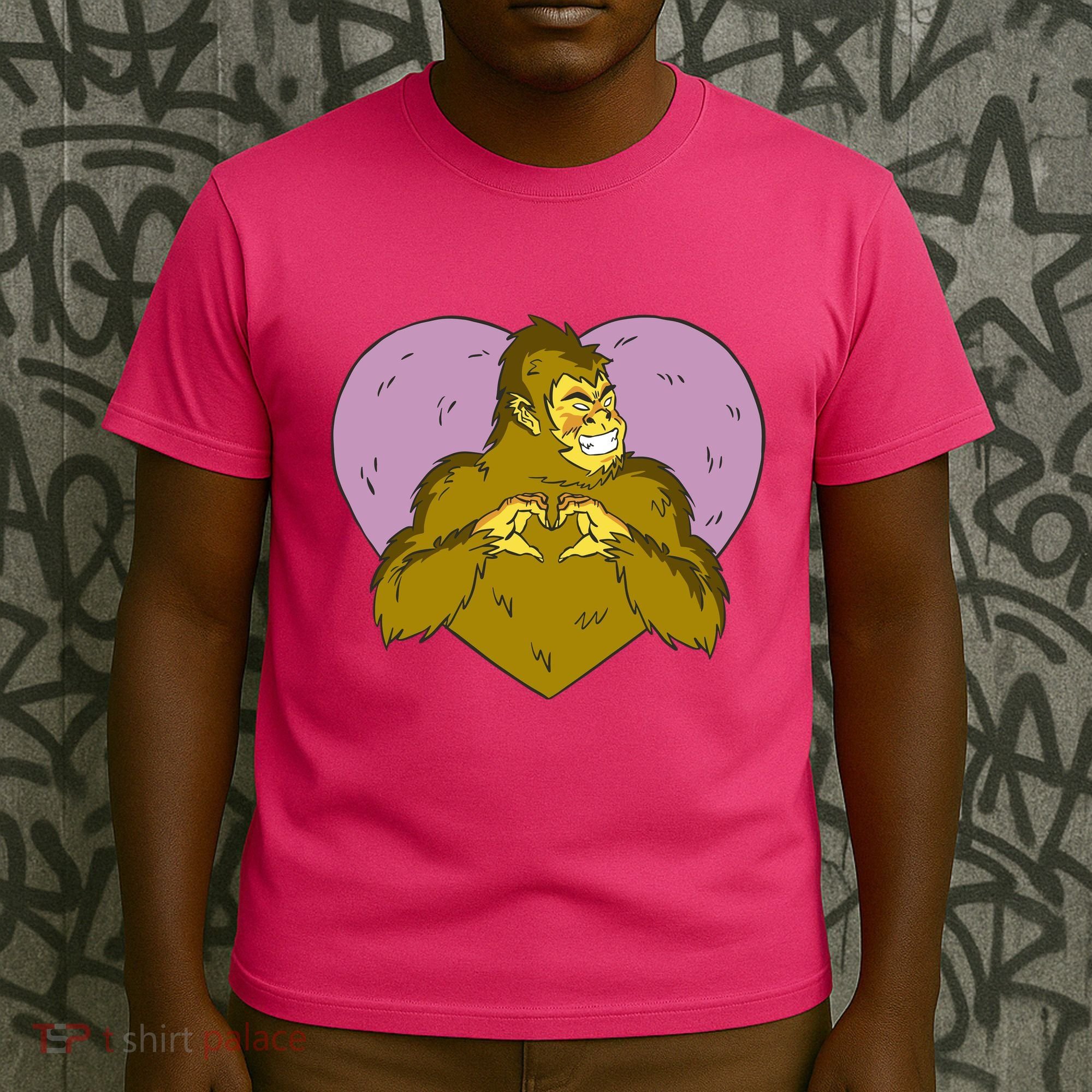 Bigfoot Monster Heart Cute Gift T-Shirt