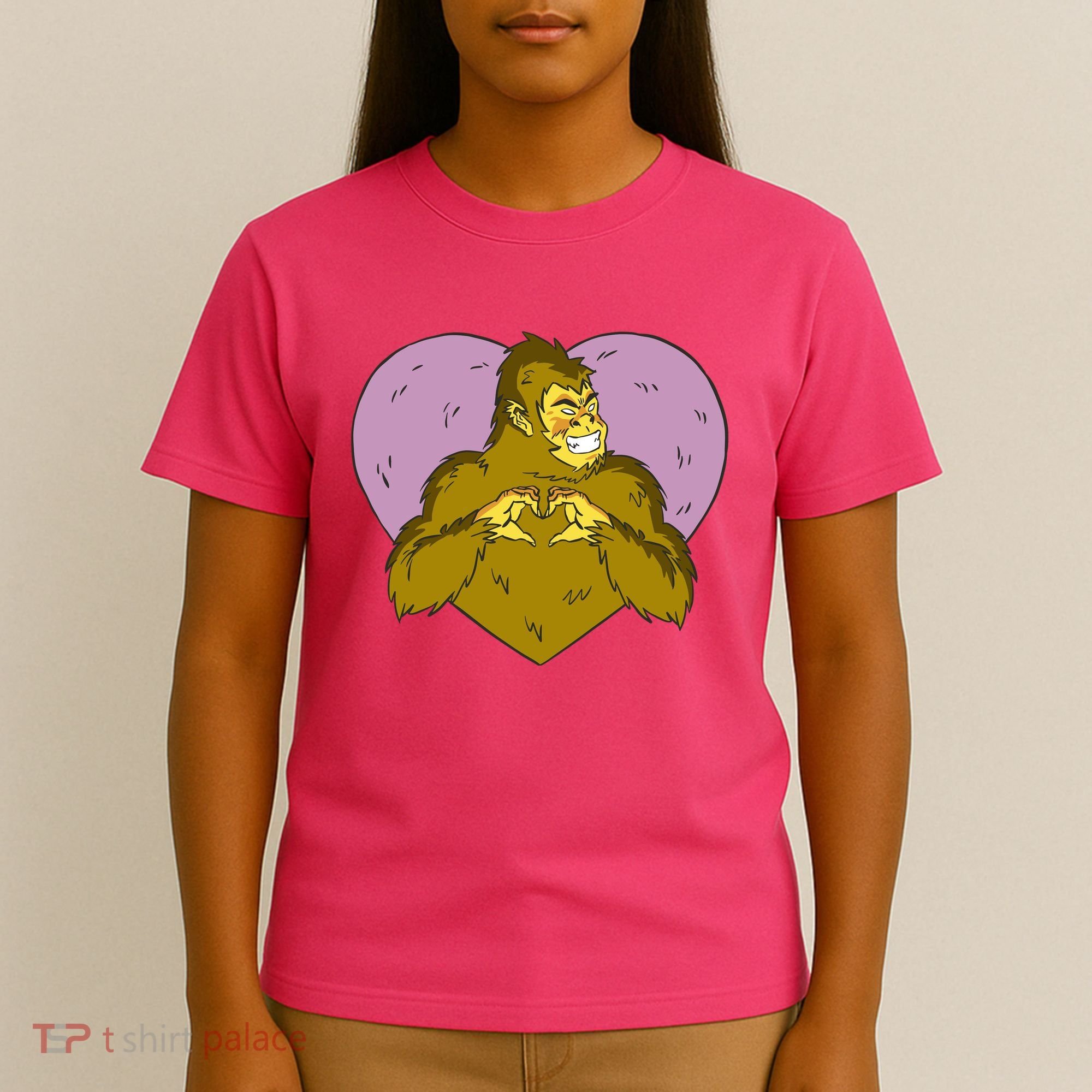 Bigfoot Monster Heart Cute Gift T-Shirt