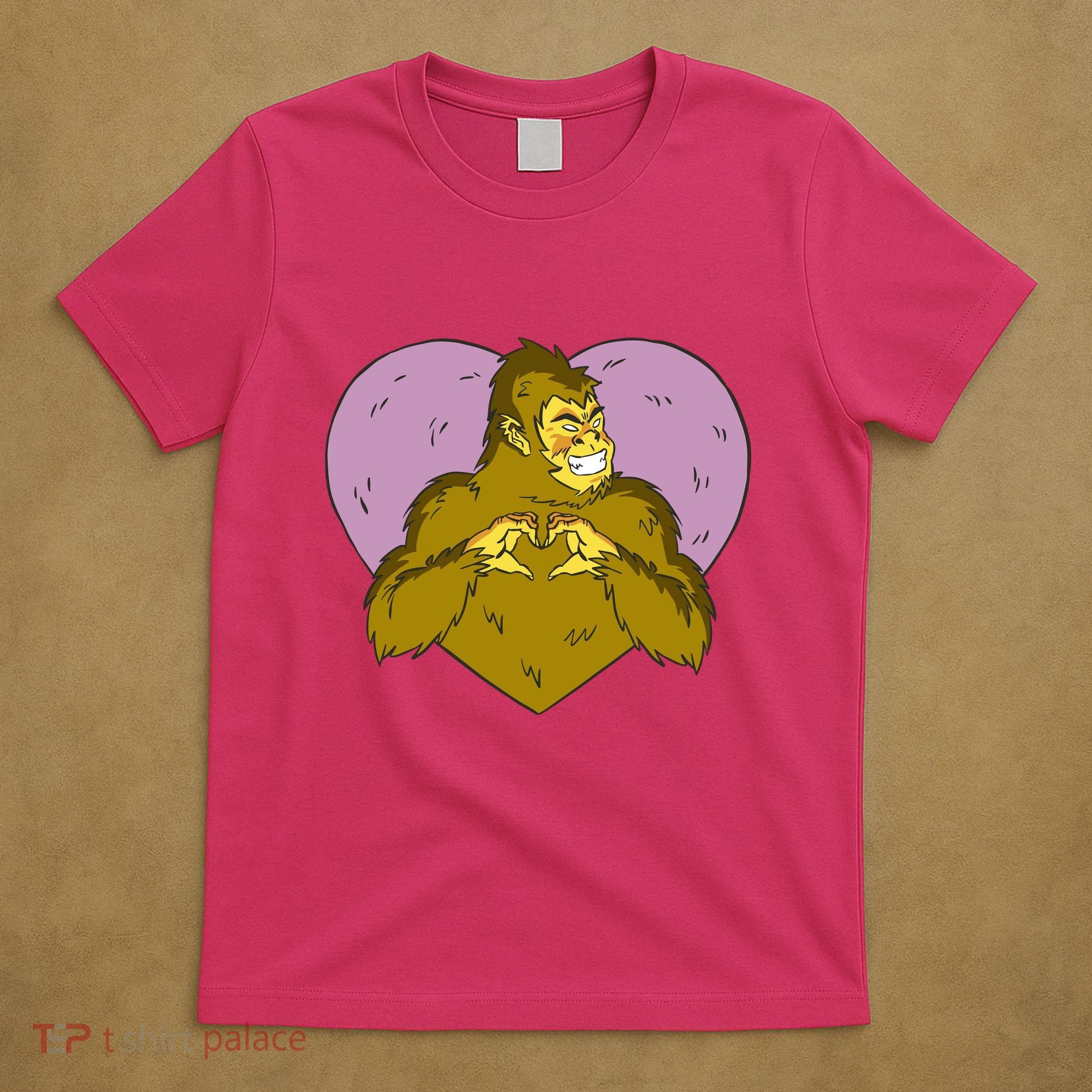 Bigfoot Monster Heart Cute Gift T-Shirt