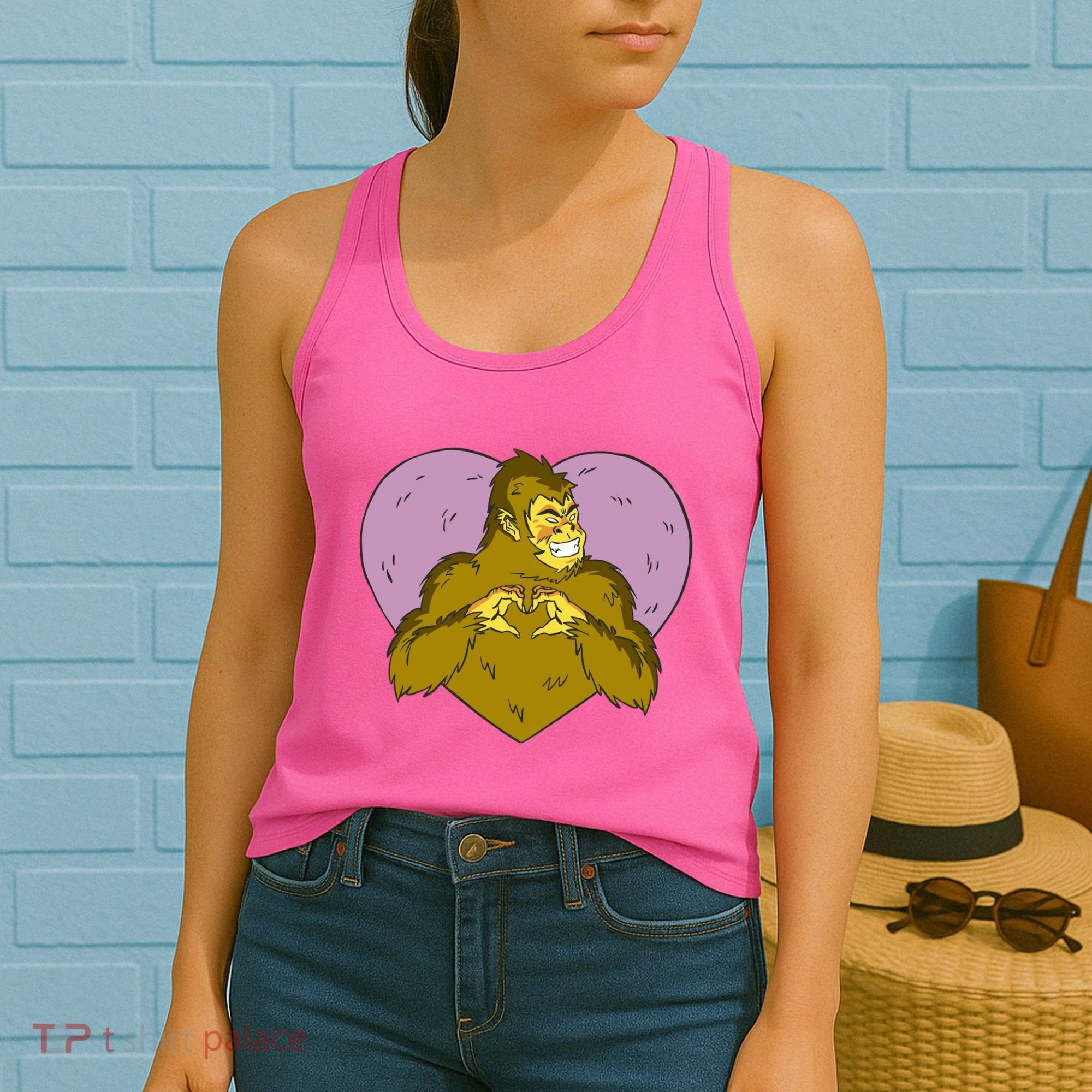 Bigfoot Monster Heart Cute Gift Women's Tank Top