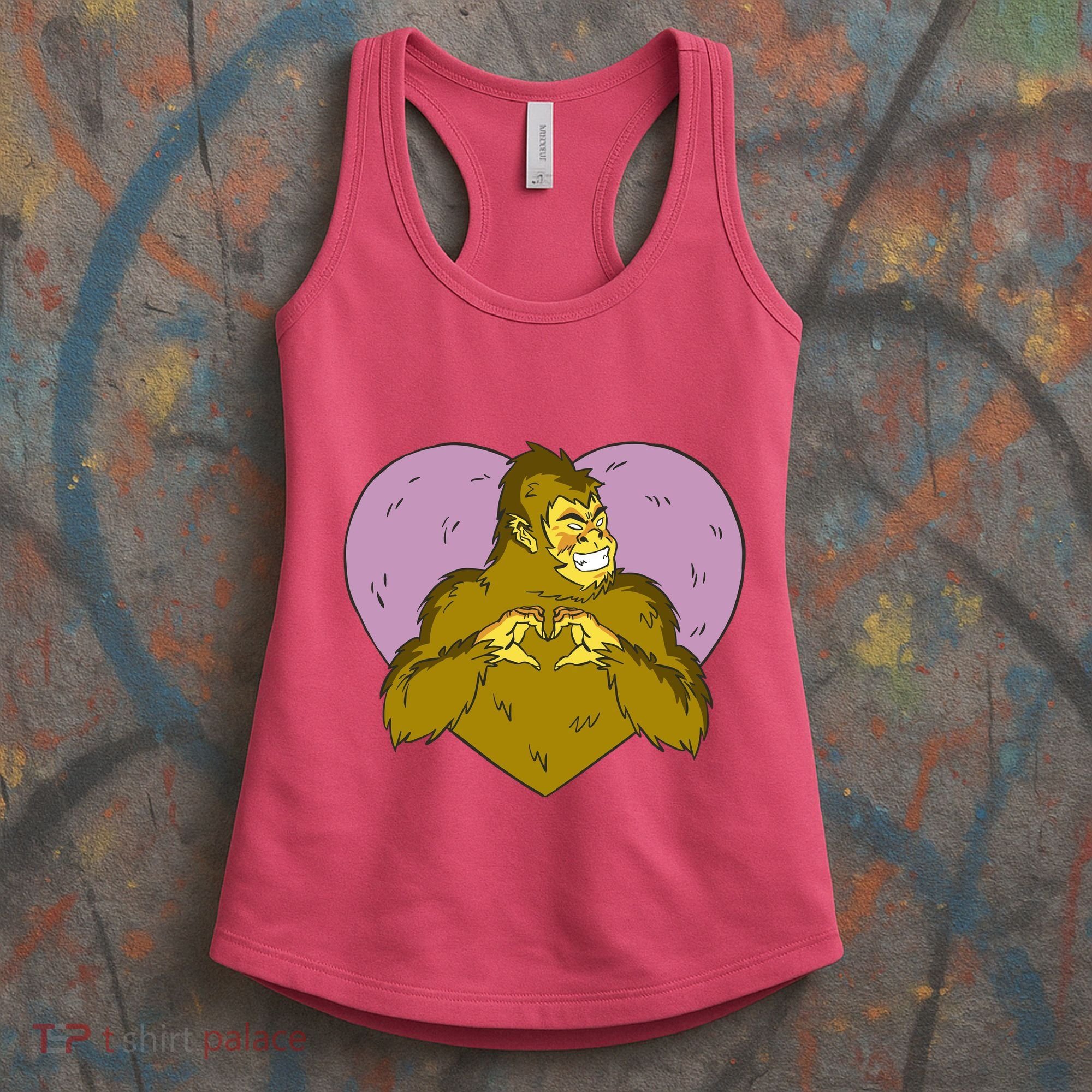 Bigfoot Monster Heart Cute Gift Women's Tank Top