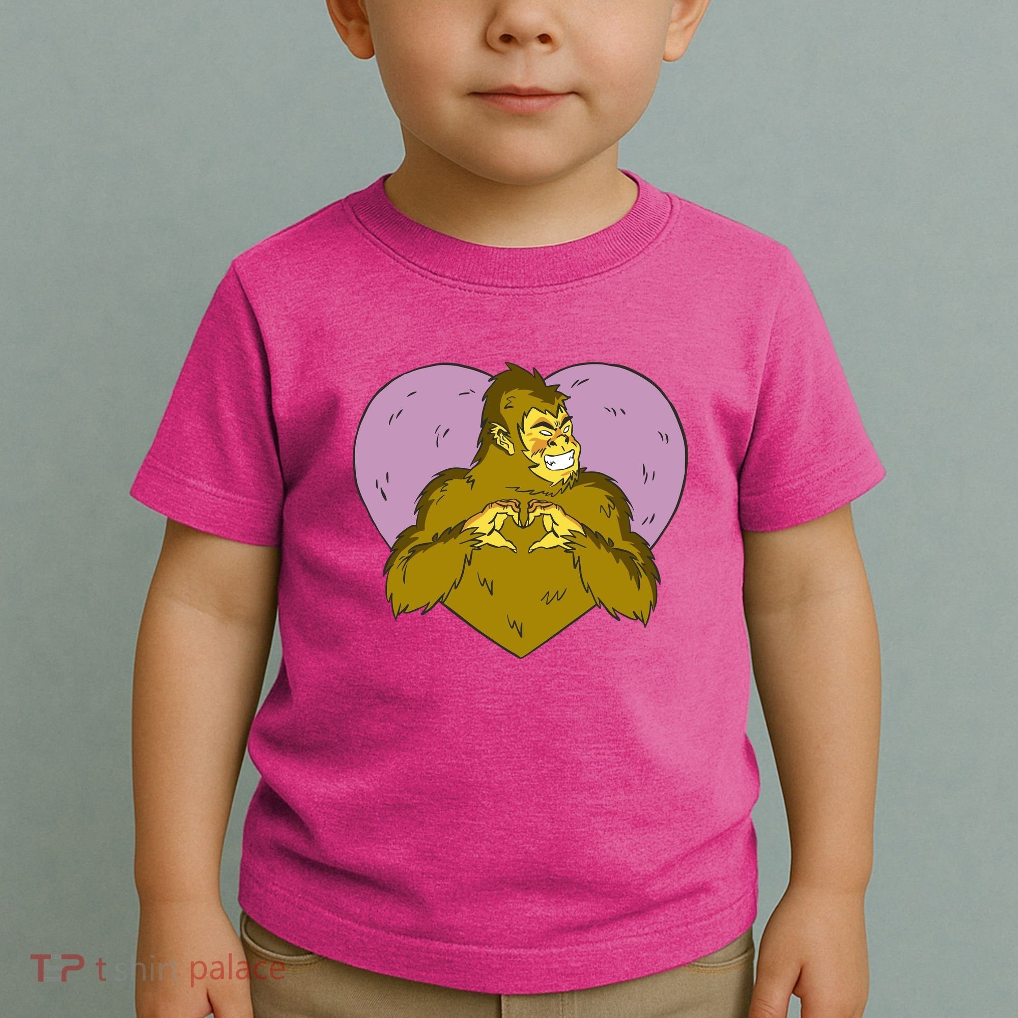 Bigfoot Monster Heart Cute Gift Toddler T-Shirt