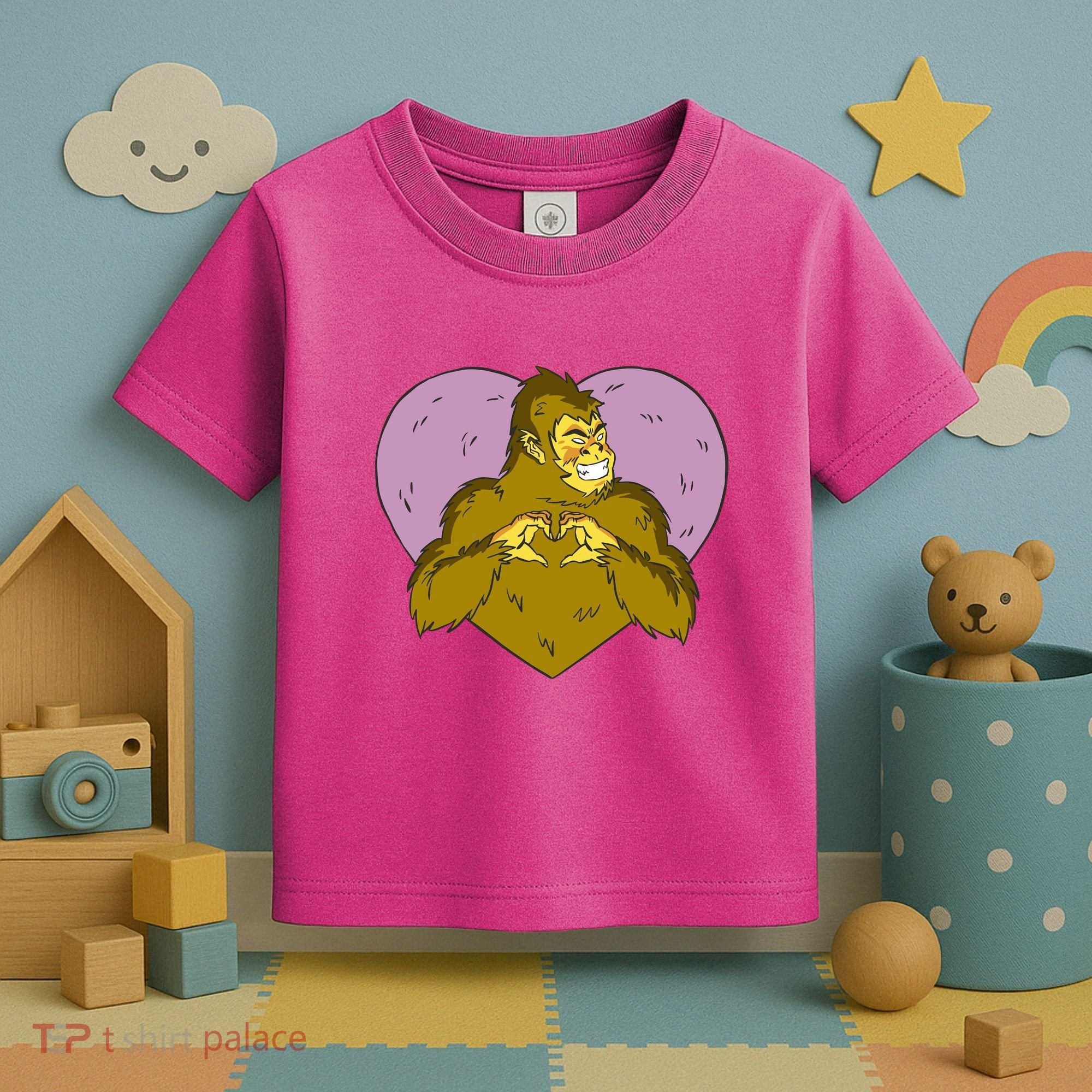 Bigfoot Monster Heart Cute Gift Toddler T-Shirt