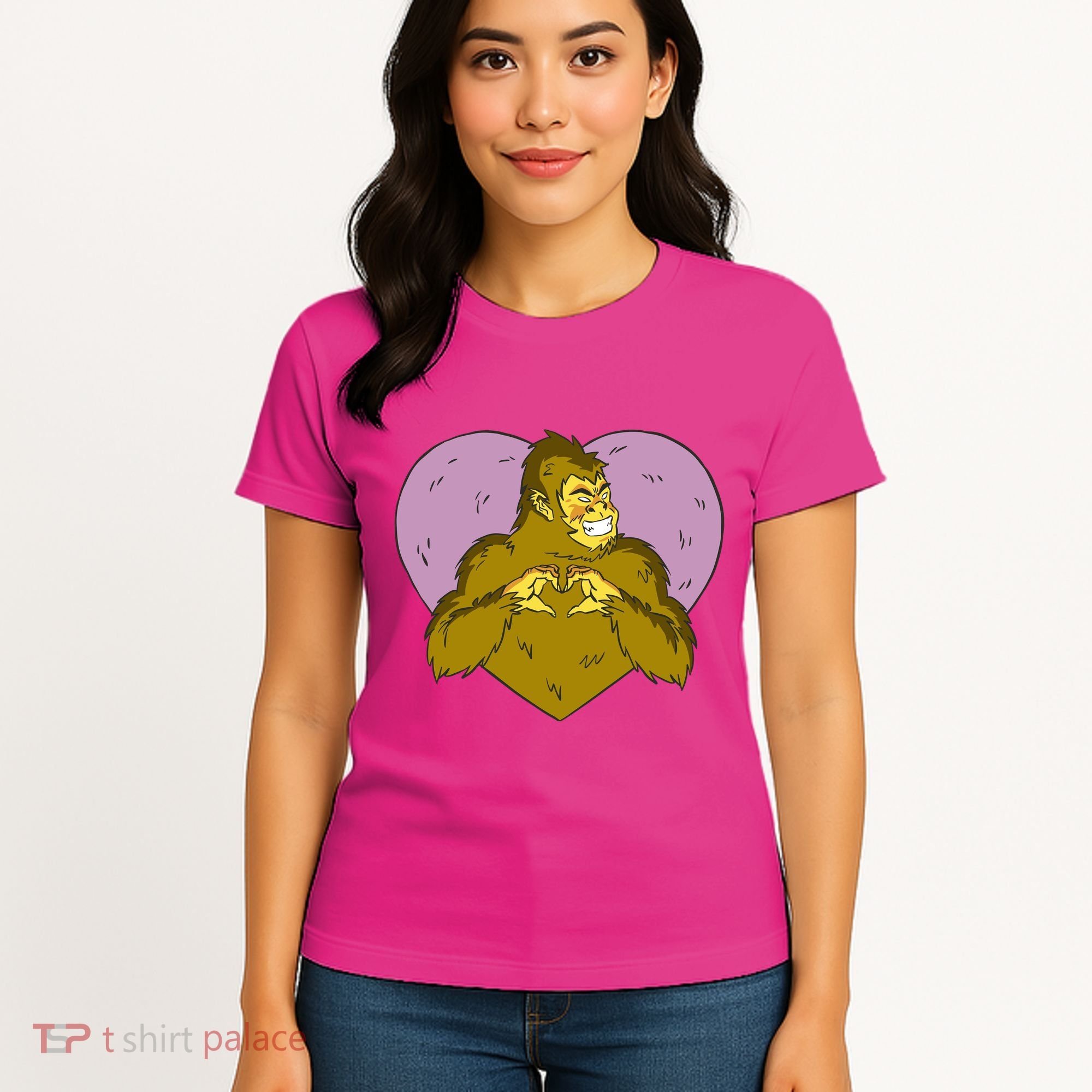 Bigfoot Monster Heart Cute Gift Women's T-Shirt