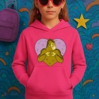 Bigfoot Monster Heart Cute Gift Kids Hoodie thumb 3