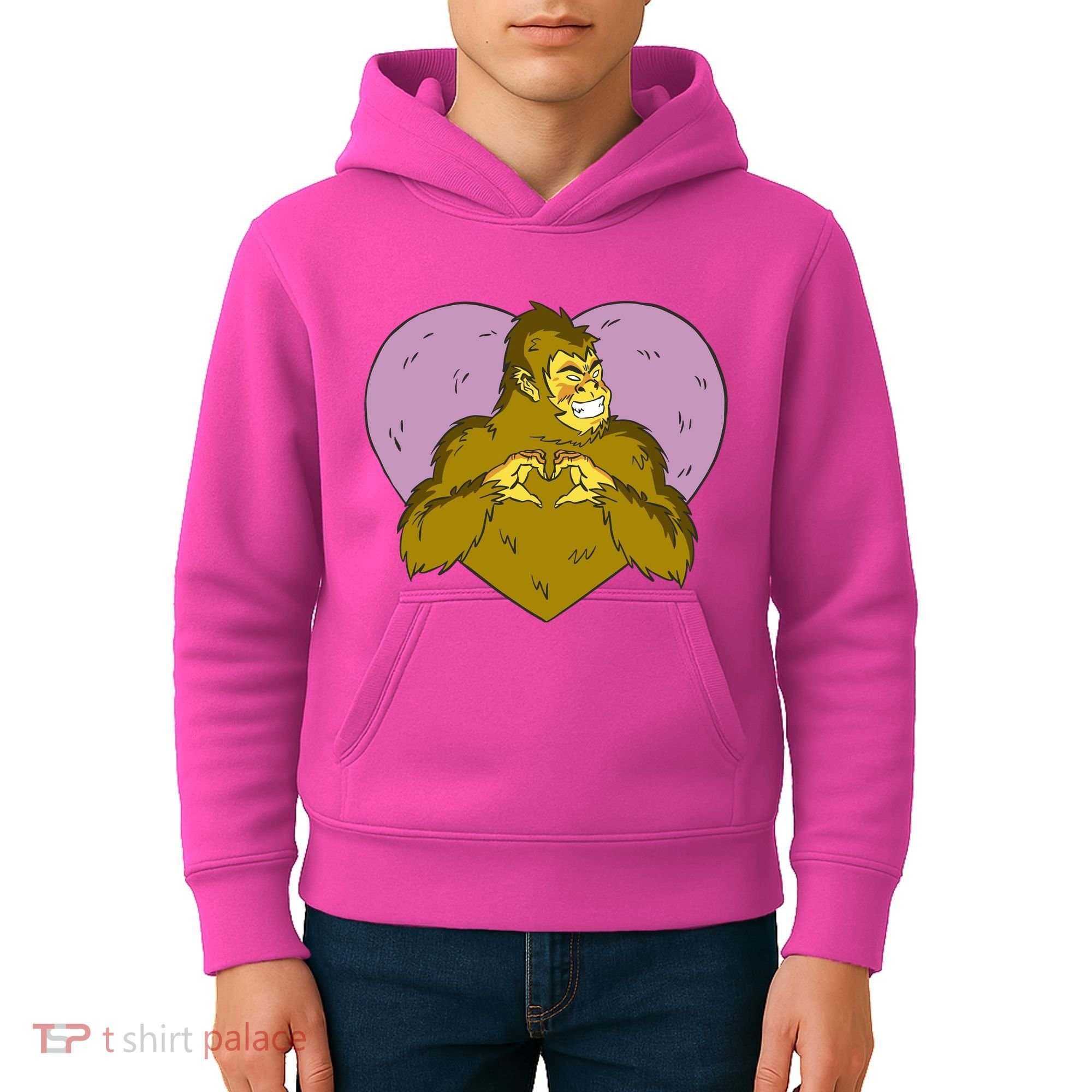 Bigfoot Monster Heart Cute Gift Kids Hoodie