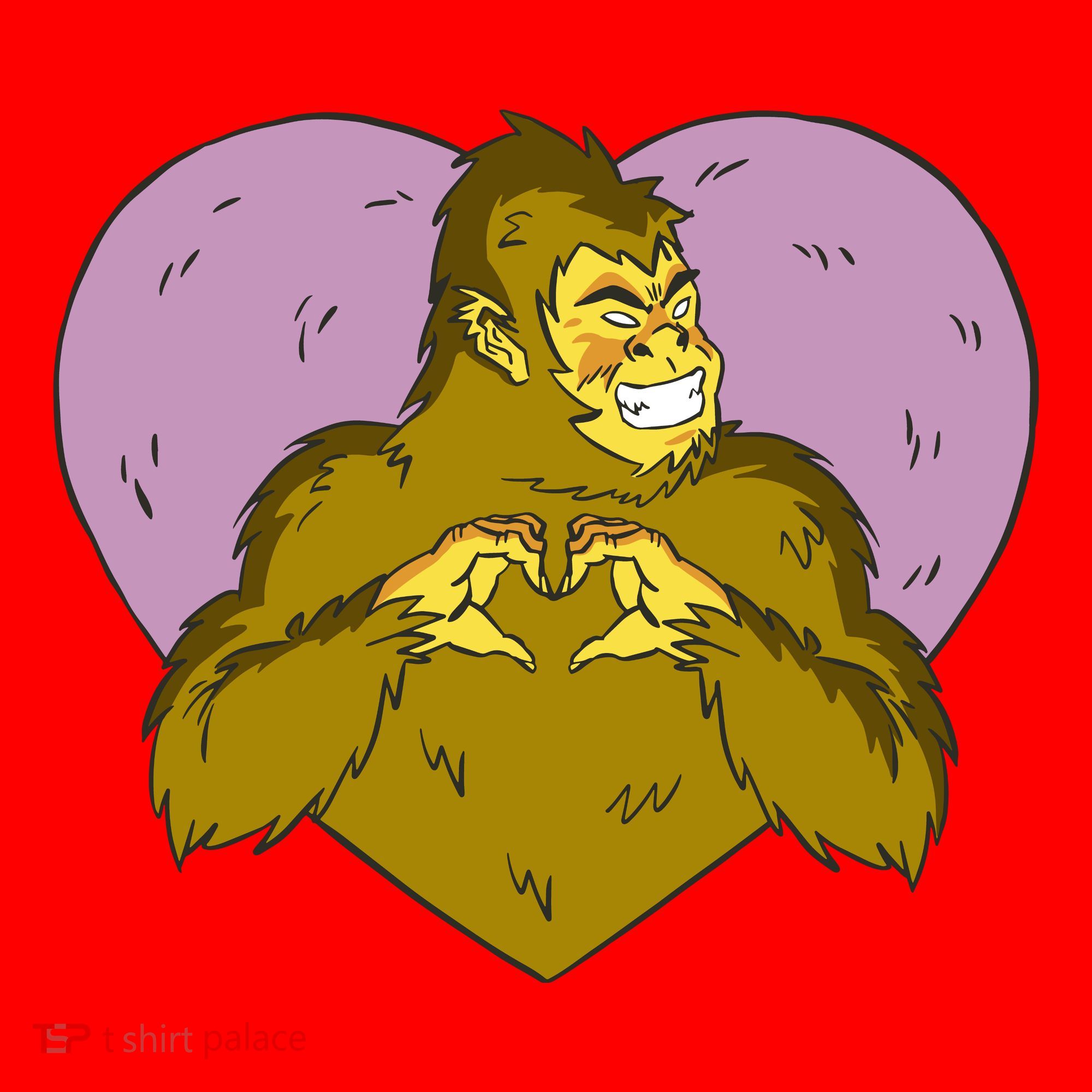 Bigfoot Monster Heart Cute Gift Santa Hat