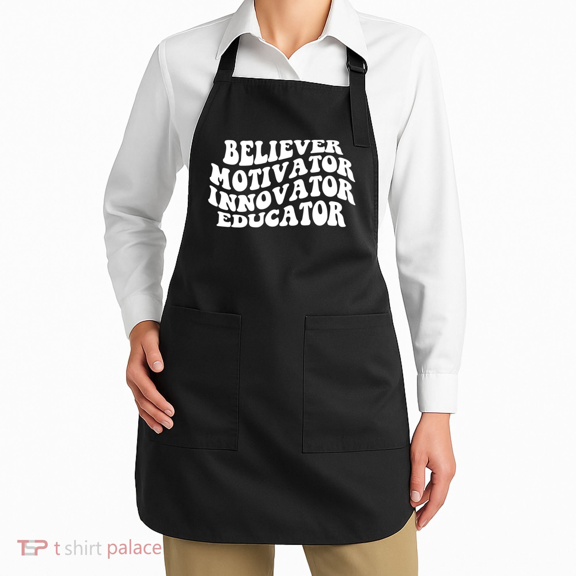 Believer Motivator Innovator Educator Retro Gift Apron