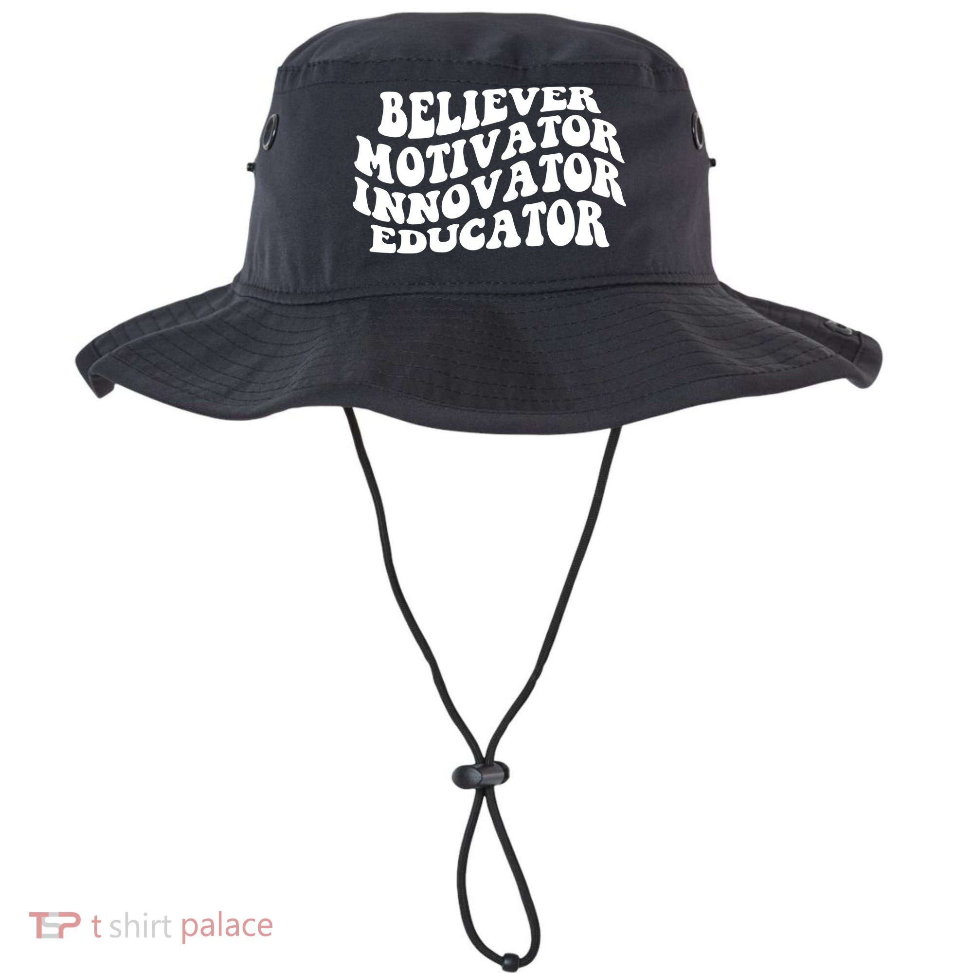 Believer Motivator Innovator Educator Retro Gift Bucket Hat