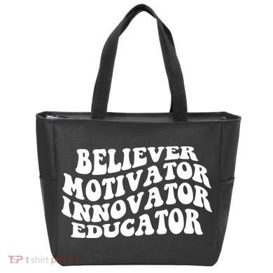 Believer Motivator Innovator Educator Retro Gift Tote Bag