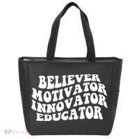 Believer Motivator Innovator Educator Retro Gift Tote Bag thumb 0